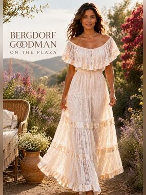 VTG Alyce Design’s Bergdorf Goodman On the Plaza Ivory Prairie Lace Dress,Size 4